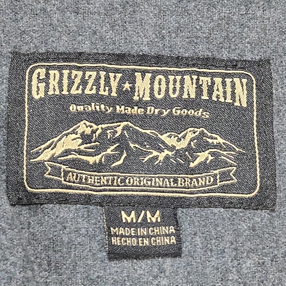 Grizzly Mountain Mens Long Sleeve Chamois Flannel Outdoor Rugged Button Up M - Picture 2 of 10